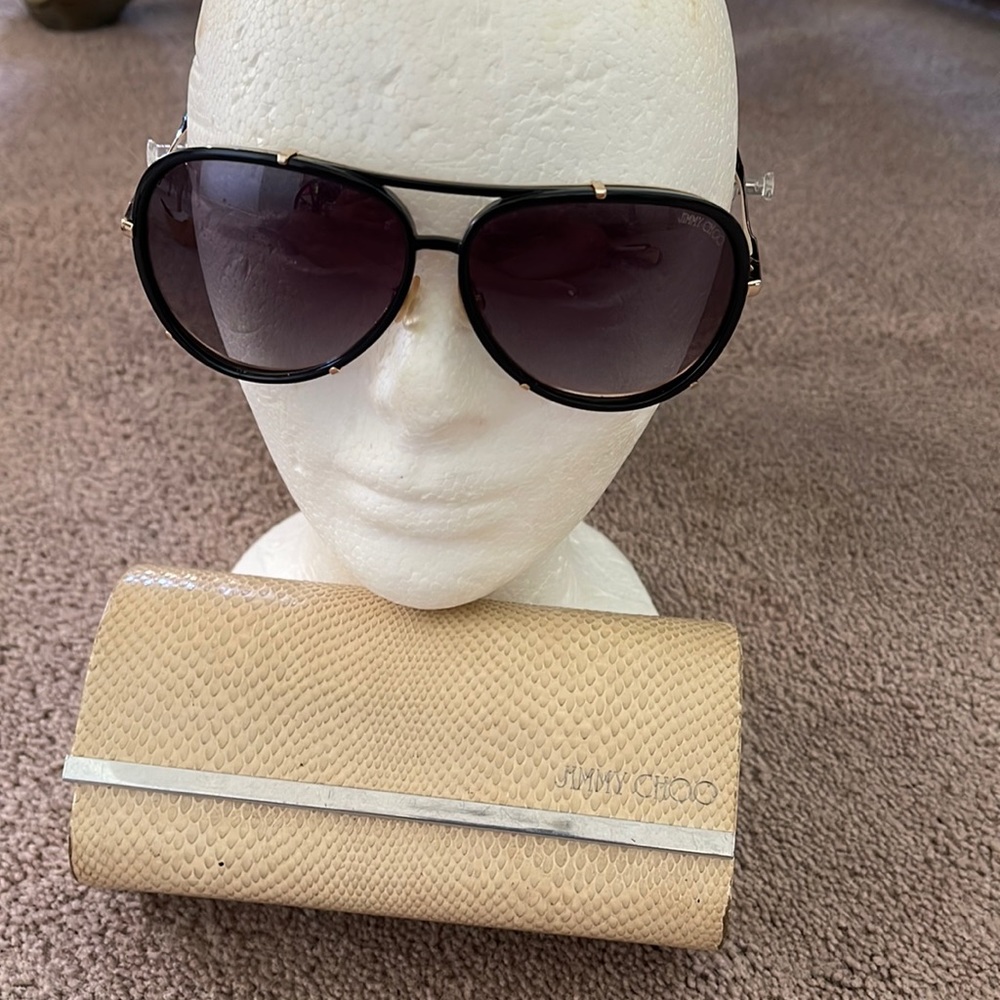 Black Jimmy Choo aviators.